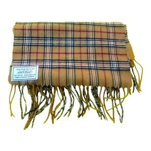 Lord & Taylor CASHMINK™ Scarf Size Camel Plaid Classic Soft Cashmink Cozy Chic